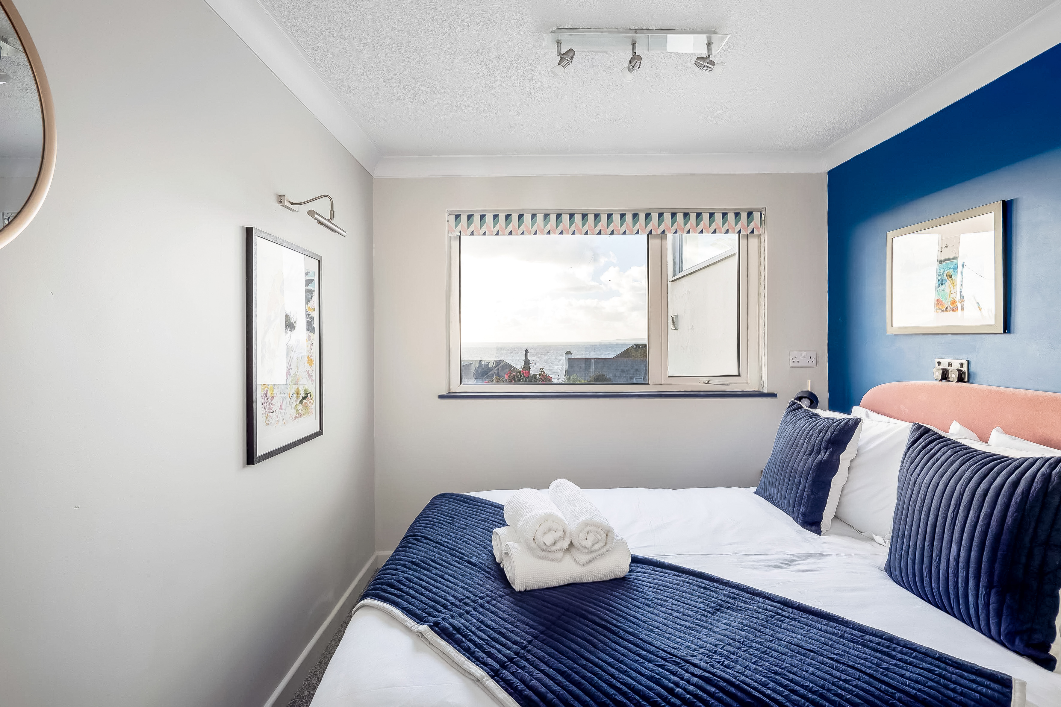 Twin bedroom with nautical theme, perfect for children